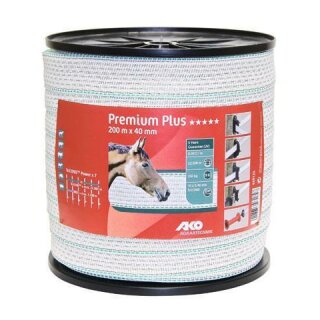 AKO Premium Plus Weidezaunband TriCond 40mm 200m - braun/orange