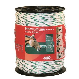AKO PremiumLine Weidezaunseil 6,5mm - 200m Rolle