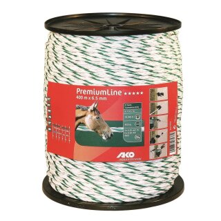 AKO PremiumLine Weidezaunseil 6,5mm - 400m Rolle