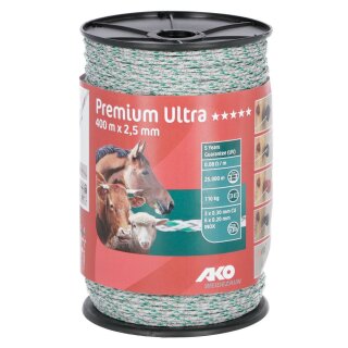 AKO Premium Ultra Weidezaunlitze 2,5mm 400m