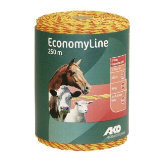 AKO EconomyLine Weidezaunlitze - 250m Rolle Bruchlast 90 Kg