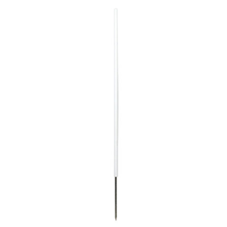 AKO Kunststoffpfahl rund weiß, 158cm Gesamthöhe, 26cm Bodennagel, mit Tritt, 10er Bund