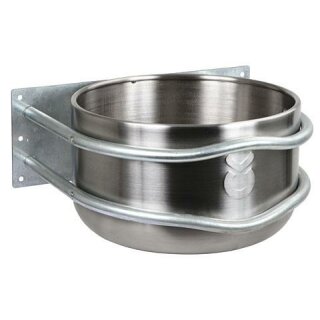 Edelstahl Futtertrog rund - ca. 18 L - mit Ablauf