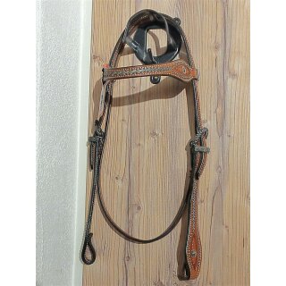 Headstall w./ Braided Natural Rawhide