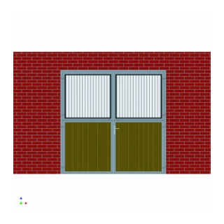 Stalltor "Drehfenster" 4-flüglig - mit Sicherheitsglas und Schutzgitter