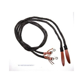 Nylon-Westernzügel - Nylon Reins Black / Popper