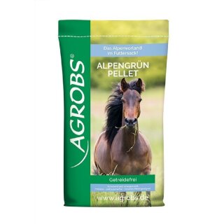 Agrobs - Alpengrün Pellet - Schonend und energiereich - Pferdefutter - 20 Kg
