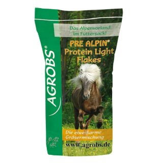 Agrobs - Pre Alpin Protein light Flakes - Eiweißarme Gräsermischung - Pferdefutter - 15 Kg