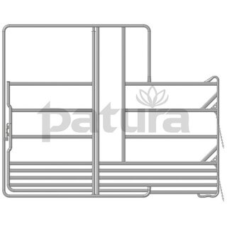 Patura Sicherheits-Pferde-Panel mit Tor und Fressplatz 3,60m