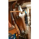 Tooled Headstall with Dots - Westerntrense - Kopfstück - mit Nieten verziert