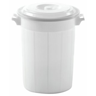 Futtertonne mit Deckel, 70 Ltr, weiß/transparent - Lebensmittelecht