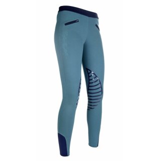 Reitleggings - STARLIGHT - Silikon-Kniebesatz - petrol/navy