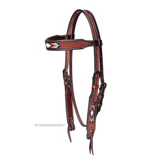 Basket Tooled Fancy Headstall - Kopfstück - Trense - Westerntrense