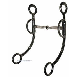 Westerngebiss - Shank Snaffle Loomis Shank - Black Steel