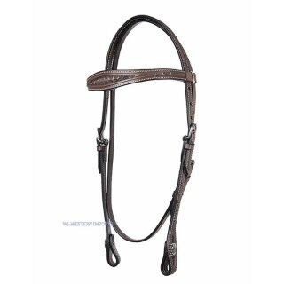 Westerntrense - Kopfstück - Dark Oily Headstall with Dots
