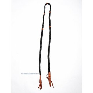 Flat Roping Reins - schwarz/braun