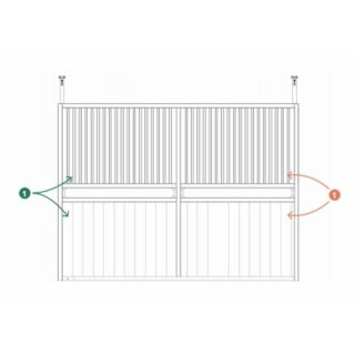 EQUI- Viva Easy Up Premium Trennwand - aufhängbar / herausziehbar - Pferdeboxentrennwand Holz/Gitter