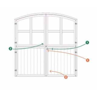 Flügeltor - Stalltor - 4-flüglig - mit Bogen - mit Sicherheitsglas  - 2x2,5m