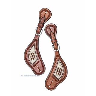 Sporenriemen - Beaded Spurstrap - Ladysize Russet - Leder