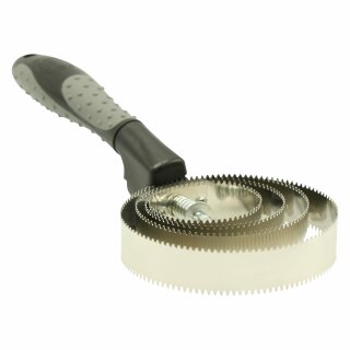 Spiralstriegel IRH Grippy - Metallstriegel - mit 4 Bögen - genoppter Griff Black