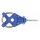 AKO Premium Torgriffisolator X³ Edelstahl - blau - 6er Pack