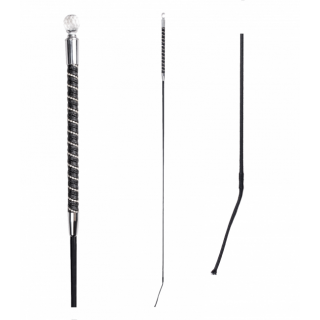 Dressurgerte Diamond, schwarz/silber, 110cm