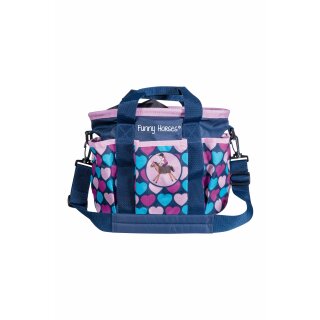 HKM Putztasche Funny Horses Hearts - Dunkelblau