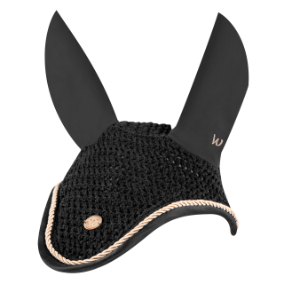 Fliegenohren / Fliegenhaube - modern rosé - black/gold