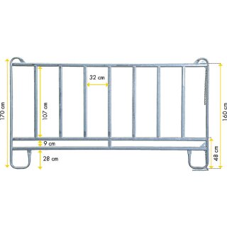 Patura Weidepanel 3,0m - Panel mit Fressgitter - zzgl. Fracht