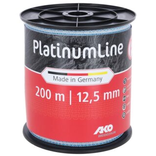 AKO PlatinumLine Band - Weidezaunband - weiß/blau - 12,5mm - 2x200m