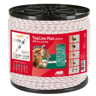 AKO Weidezaunseil TopLine Plus - kreuzgeflochten - 400m Rolle