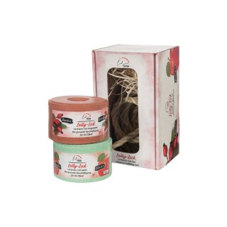 Leckstein 2-er Set - Lolly Lick - inkl. Aufhäng-Seil - Hagebutte/Apfel - 2x 700g