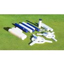Hindernis-Set aus Kunststoff - Komplettset - Ständer + Standfuß + Stange 2,5m - blau/weiß