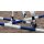 Hindernis-Set aus Kunststoff - Komplettset - Ständer + Standfuß + Stange 2,5m - blau/weiß